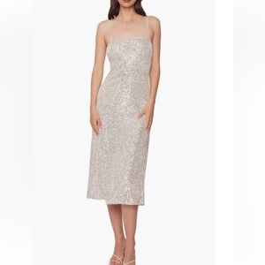 Lost + Wander Etoile sequin open back midi dress